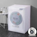 Housse de protection pour lave-linge à chargement latéral 62 × 55 × 86 cm Motif floral blanc-transparent Fermeture éclair 2