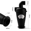 Cyklonisk dammseparator 320 mm med 90° böj Dammsugare för verkstadssug Stark separator för smuts Slanganslutningar Monteringssats 2