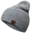 Stickad vintermössa beanie för kvinnor och män Ribbad stickning av akryl Med applikation Universell storlek för huvudomkrets 54 till 58 cm 6