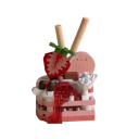 Jordgubbs mini tårta 4,1 x 4 x 6 cm 193 st 3D mikro byggsats av sötsak Kreativa partikelblock för barn 8+ och vuxna dekorativ modell 2