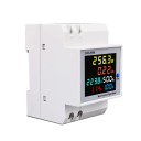 Energimätare för DIN-skena 8 x 6,4 x 5,4 cm AC 40–300 V 100 A Extern transformator Volt amp frekvens kWh mätare 1