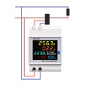 Energimätare för DIN-skena 8 x 6,4 x 5,4 cm AC 40–300 V 100 A Extern transformator Volt amp frekvens kWh mätare 5