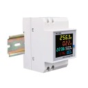 Energimätare för DIN-skena 8 x 6,4 x 5,4 cm AC 250–450 V 100 A Extern transformator Volt amp frekvens kWh digital mätare 3