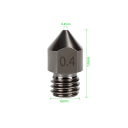 Set med 5 st härdade stålmunstycken 0,4 mm för filament 1,75 mm med M6-gänga för utskrift av precisa 3D-modeller 6