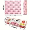 Voskovaný papier 21,5 x 25 cm 50 ks Motiv srdcí Nepremastiteľný baliaci papier na pečivo Dezerty a sendviče Obalový papier do kuchyne 2