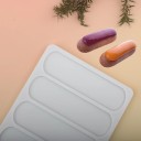 Silikonform för bakning av kakor och godis 12,4 × 22,4 cm vit, flerfacksform för avlånga desserter och hembakat sött 2