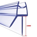 Sats med 2 st tätningslister för duschdörrar 1 m 23 mm för glas 4–6 mm Transparent PVC extra hög bottenförsegling 9
