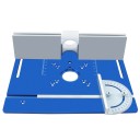 Set för fräsbord 240 x 200 x 5 mm Insatsplatta med guide och vinkelmätare Lyft för fräs 5