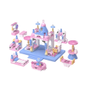 Construction de château pour princesses 13 x 6.6 x 11 cm Château fort pour filles 6 en 1 Construction créative avec tours et accessoires 2