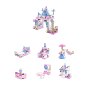 Construction de château pour princesses 13 x 6.6 x 11 cm Château fort pour filles 6 en 1 Construction créative avec tours et accessoires 3