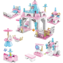 Construction de château pour princesses 13 x 6.6 x 11 cm Château fort pour filles 6 en 1 Construction créative avec tours et accessoires 5