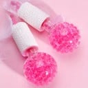 Boules de massage rafraîchissantes pour le visage et le contour des yeux Ensemble rose 2 pcs Soins de cryothérapie pour la peau à domicile 3