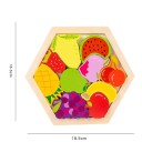 Färgglada träpussel 18,5 x 16,5 cm 3D pussel med frukt För de minsta barnen Utveckling av intelligens Motorik Lärande genom lek 3