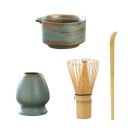 Japansk Matcha Te-set 4 delar Bambus komplett set med skål, visp, doseringssked och keramisk hållare 5