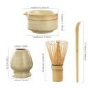 Japansk Matcha Te-set 4 delar Bambus komplett set med skål, visp, doseringssked och keramisk hållare 2