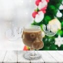 Julglas mugg 240 ml med älgmotiv Elegantisk vintermugg för te och kaffe festligt julporslin 2