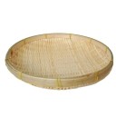 Plateau rond en bambou tissé à la main 30 cm Grand panier décoratif pour servir du pain, des fruits, des bougies, des arrangements pour la maison 1
