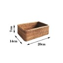 Handvävd förvaringskorg 20 x 14 x 7 cm Praktisk dekorativ box för småsaker kosmetik tillbehör i hemmet 3