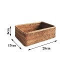 Panier de rangement tissé à la main 25 x 17 x 8 cm Boîte décorative pratique pour petits objets, cosmétiques, organisation de la maison 4