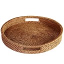 Handvävd rund förvaringskorg 30 x 5 cm Låg dekorativ box för småsaker nycklar kosmetik organisering av hemmet 1