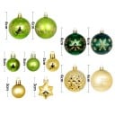 44 pcs Boules de Noël 3 - 6 cm Décorations vertes et dorées pour sapin Boules et étoiles pour décoration de Noël Différentes tailles 2