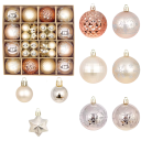 Ensemble de Noël romantique 44 pièces décorations 3 - 6 cm Boules et étoiles rose doré Différentes tailles pour une décoration élégante 1