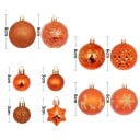 44 pièces d'ornements de Noël 3–6 cm Boules et étoiles orange pour sapin Différentes formes et tailles Décoration dans des tons chauds et festifs 2