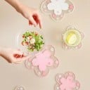 Blomsterunderlägg 15,5 cm Underlägg för mugg och glas Dekorativt textilunderlägg för bord av polyester 2