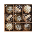 9 pcs Boules de Noël 6 cm Dorées en plastique incassable Décorations suspendues pour sapin Pour décoration intérieure Fête de Noël et Nouvel An 1