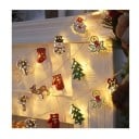 Vánoční LED světelný řetězec 1,5 m Santa Claus Elf Sněhulák Svítící girlanda s motivy pro pokoj ložnici i zahradu 4