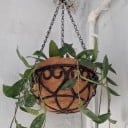 Hængende blomsterkrukke kokos skål 30 cm Stor hængende blomsterkrukke i kokoslook med snorophæng til planter 2
