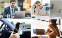 Blå magnetisk telefonhållare för bärbar dator 5,6 x 12,7 cm Tunn vikbar mobilhållare för PC-skärm 4