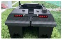 Čierna kŕmna rybárska loďka 47 x 28 x 21 cm Diaľkovo ovládaná loď s dosahom 600 m Dvojitá batéria 2 x 15600 mAh 6