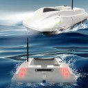 Čierna kŕmna rybárska loďka 47 x 28 x 21 cm Diaľkovo ovládaná loď s dosahom 600 m Dvojitá batéria 2 x 15600 mAh 8