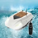 Čierna kŕmna rybárska loďka 47 x 28 x 21 cm Diaľkovo ovládaná loď s dosahom 600 m Dvojitá batéria 2 x 15600 mAh 10