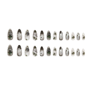 Set med konstgjorda naglar 24 st 25,6–18,3 mm Mandelform Glansiga tecknade motiv 12 storlekar Lim och tillbehör 3