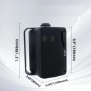 Väggmonterade utomhus högtalare 11,9 × 9,9 × 18,5 cm 2 st Passiva kabelbundna 3-vägs 200 W topp Vattentåliga 2
