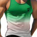 Sommarens herr regnbågs t-shirt Polyester material Rund hals Palm motiv på bröstet Lätt rak passform För fritid 4