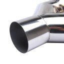 Dubbel böjd avgasrör 63 mm ingång 76 mm utgång Universellt rostfritt stål Muffler Tailpipe för bil tuning 3
