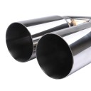 Dubbel böjd avgasrör 63 mm ingång 76 mm utgång Universellt rostfritt stål Muffler Tailpipe för bil tuning 5