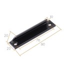 Aluminiummanöver för dörrar och fönster 90 x 30 mm svart handtag med 2 hål för balkongdörrar, grindar, skjutdörrar och möbler 2