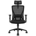 Kontorsstol med nätstruktur Maxvikt 150 kg Höjd 118–126 cm Säte 54 x 50 cm Sätehöjd 44–52 cm Luta 90–130° 1