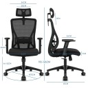 Kontorsstol med nätstruktur Maxvikt 150 kg Höjd 118–126 cm Säte 54 x 50 cm Sätehöjd 44–52 cm Luta 90–130° 2