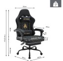 Kontors- och spelstol med utdragbar fotstöd 119-127 x 52 x 49 cm Justerbara armstöd Ländryggs- och nackstöd 2