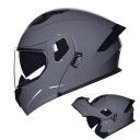 Helfjädrad motorcykelhjälm unisex vikbar ABS+PC enfärgad vägskyddande 3