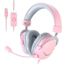 Spelheadset med mikrofon 7.1 surroundljud USB och 3,5 mm kontakt för PC PS4 PS5 Xbox bekväm design 2