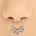 Diamantisk rund silverpiercing 10 x 1,2 mm i rostfritt stål med silverdetaljer för vardagsbruk 2