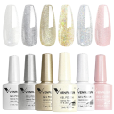 6 pcs vernis gel UV LED 7,5 ml Kit de manucure à domicile Effet scintillant Sans HEMA et TPO Vernis semi-permanents écologiques 2
