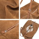 Damsk semiskinnväska över axeln 34 x 14 x 20 cm Rymlig läderväska Nötkött bomull Elegantisk stadstillbehör 6