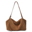 Damsk semiskinnväska över axeln 34 x 14 x 20 cm Rymlig läderväska Nötkött bomull Elegantisk stadstillbehör 7